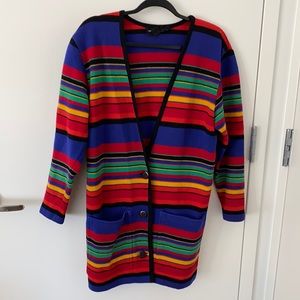 90s multi color striped cardigan